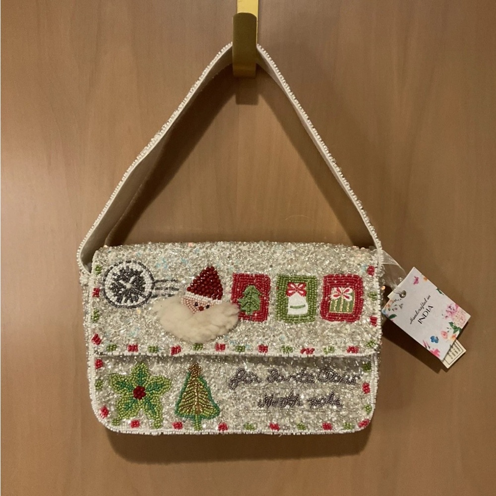 Christmas/Santa Beaded Shoulder Bag - Picture 2 of 4